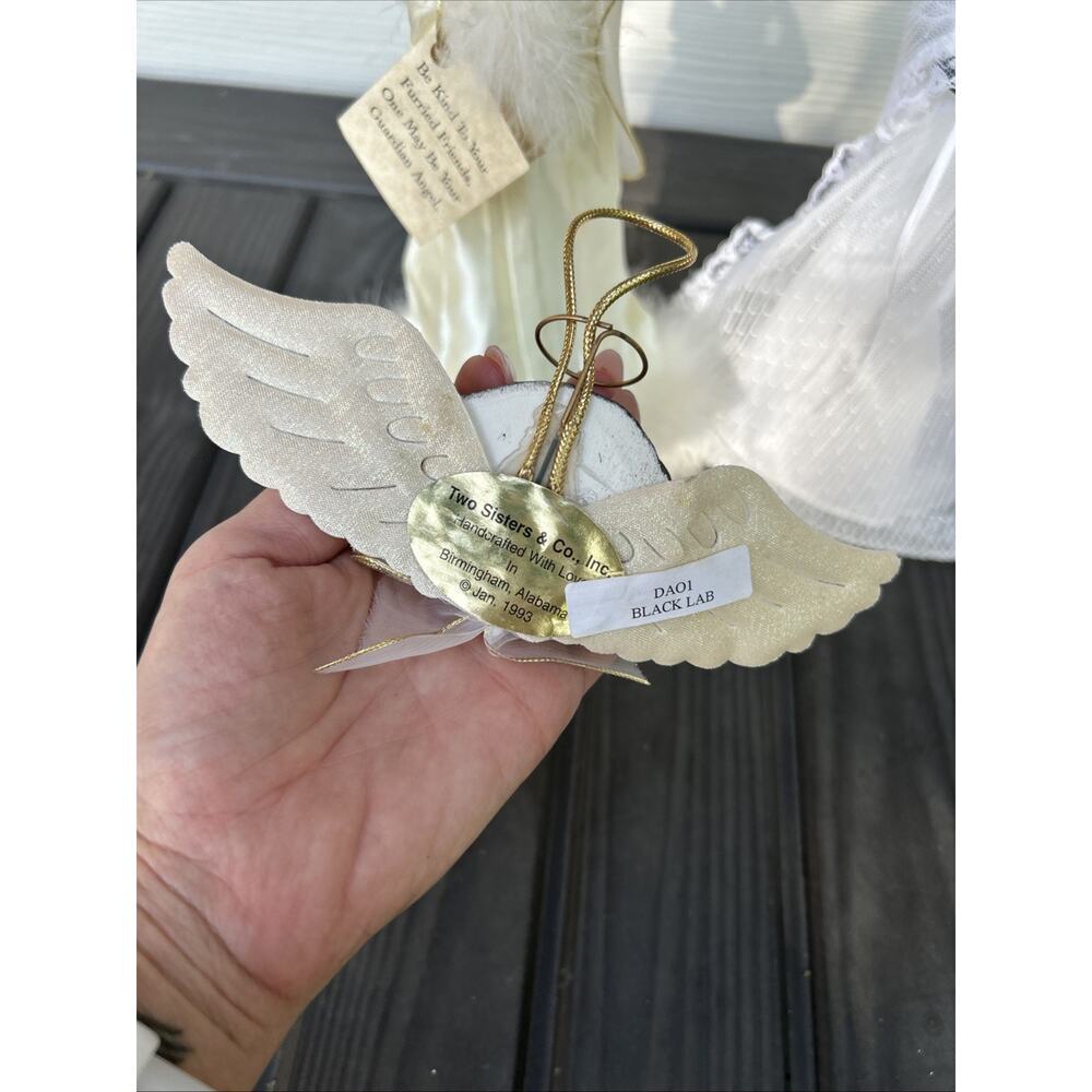 Two Sisters & Co Black Lab Dog Christmas Tree Topper Vintage Angel Ornament Lot - Picture 5 of 12